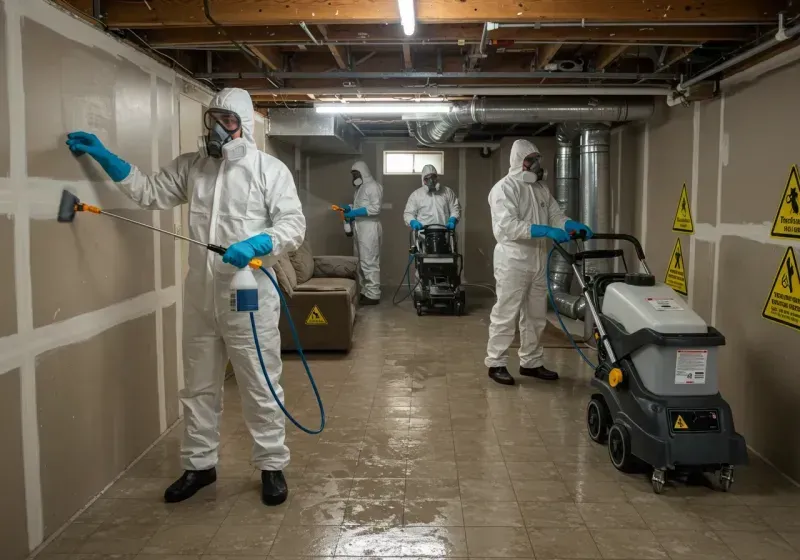 Basement Moisture Removal and Structural Drying process in Sackets Harbor, NY